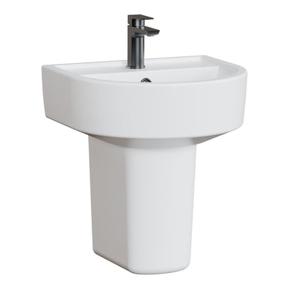 Fairford Handel 420mm 1TH Basin and Semi Pedestal
