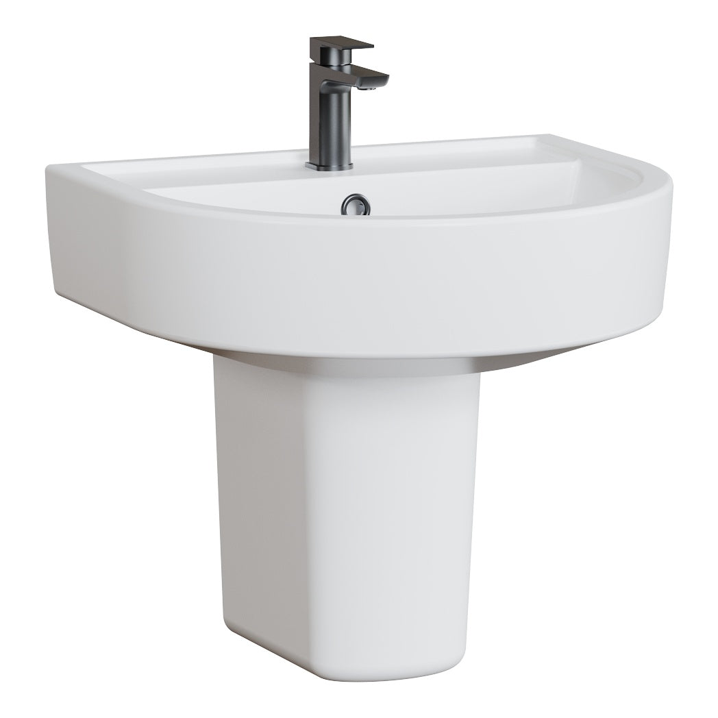 Fairford Handel 520mm 1TH Basin and Semi Pedestal