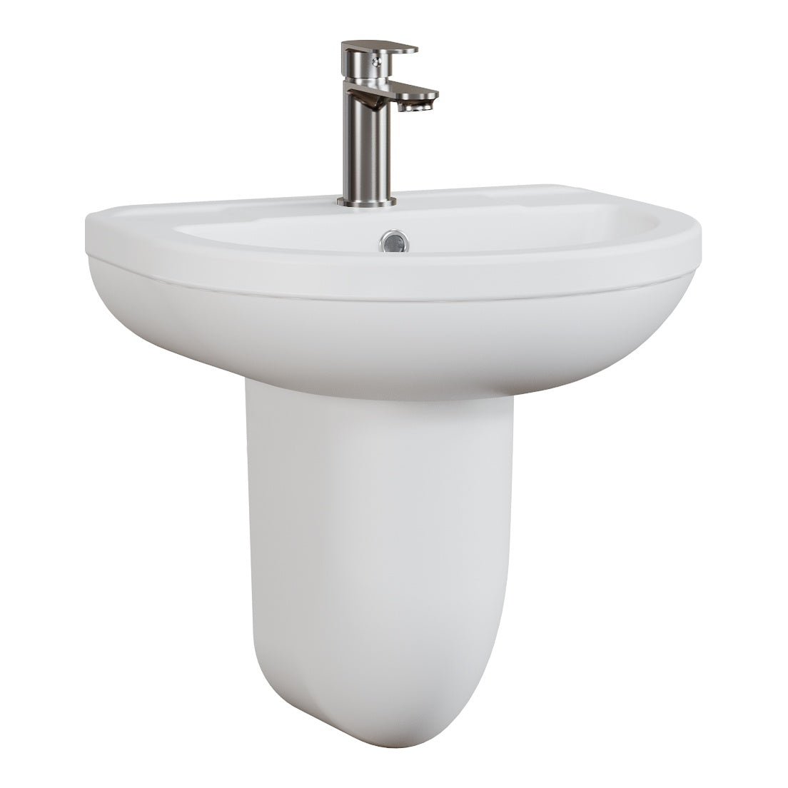 Fairford Gravo 550mm 1TH Basin and Semi Pedestal
