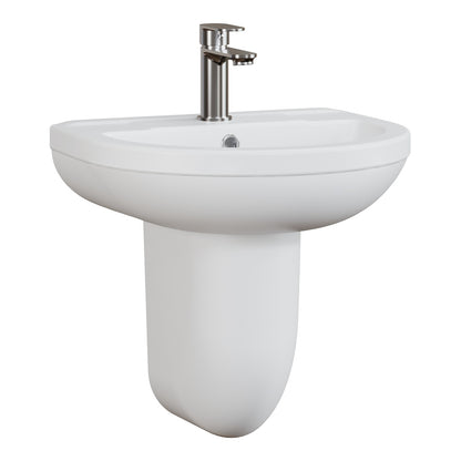 Fairford Gravo 550mm 1TH Basin and Semi Pedestal