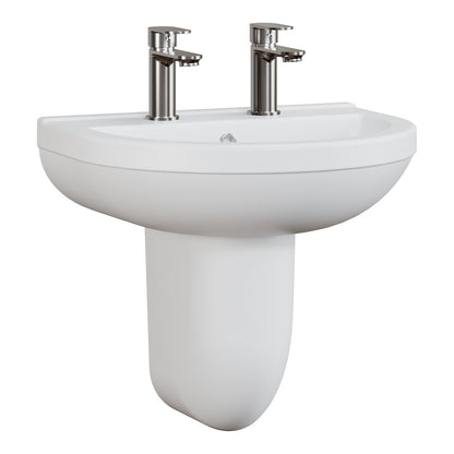 Fairford Hora 550mm 2TH Basin and Semi Pedestal