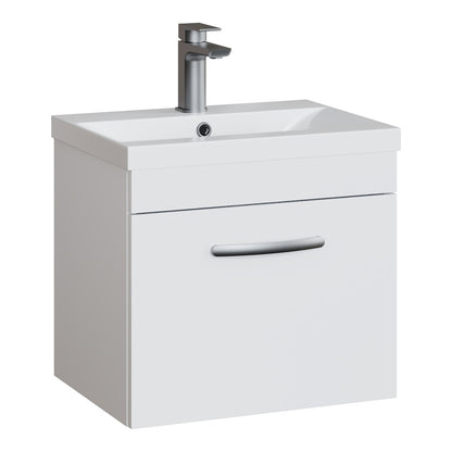 Fairford Carnation 500mm Gloss White Wall Hung 1 Drawer Vanity Unit