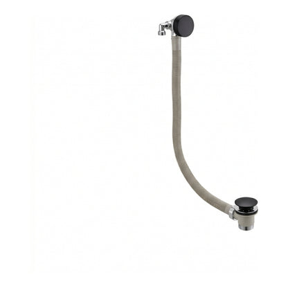 Fairford Matt Black Round Overflow Bath Filler