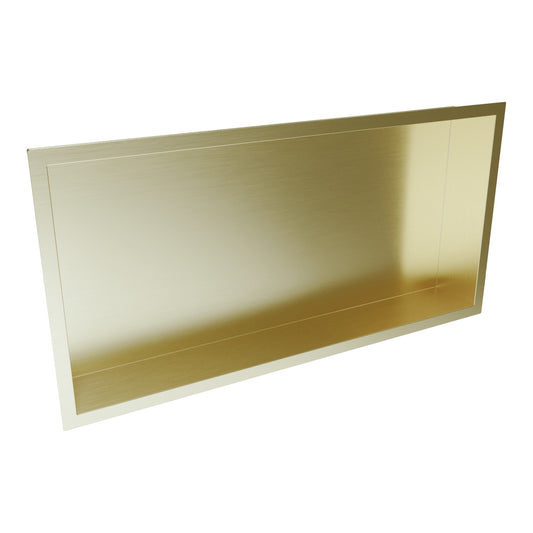 Fairford Inset Shower Niche 600 x 300 Brushed Brass
