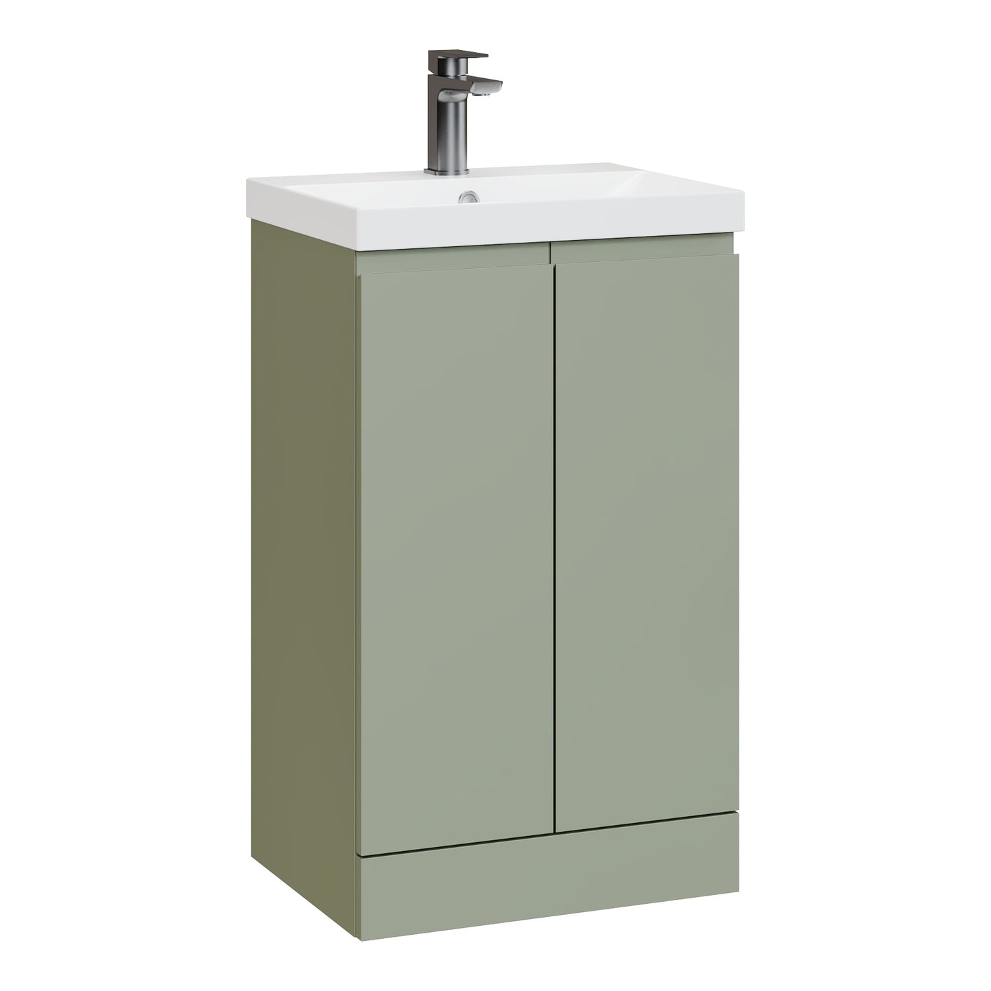 Fairford Finesse 500mm Satin Green Floorstanding 2-Door Vanity Unit