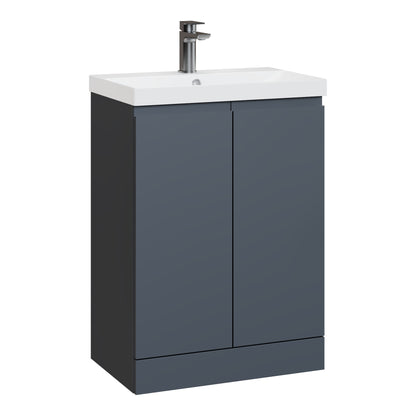 Fairford Finesse 600mm Soft Black Floorstanding 2-Door Vanity Unit