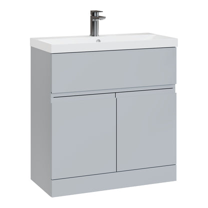 Fairford Finesse 800mm Satin Grey Floor Standing Vanity Unit, with Top Drawer
