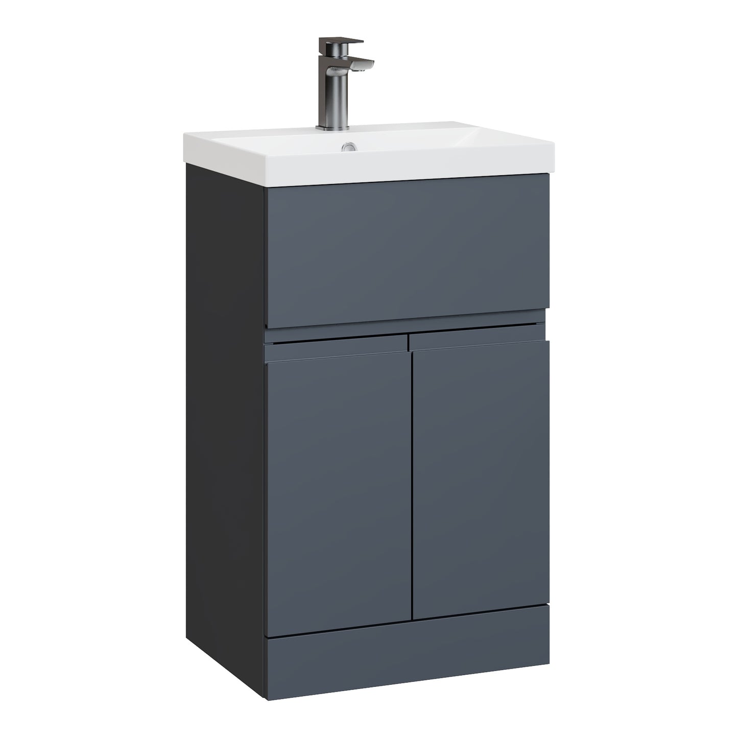 Fairford Finesse 500mm Soft Black Floorstanding 2-Door/Drawer Vanity Unit