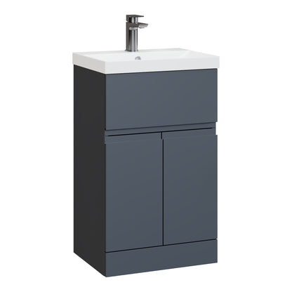 Fairford Finesse 500mm Soft Black Floorstanding 2-Door/Drawer Vanity Unit