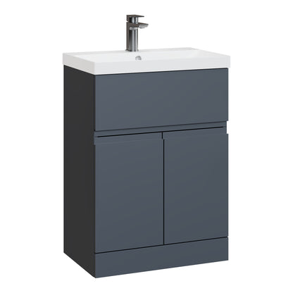 Fairford Finesse 600mm Soft Black Floorstanding 2-Door/Drawer Vanity Unit