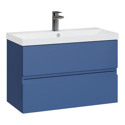 Fairford Finesse 800mm Satin Blue Wall Hung Vanity Unit