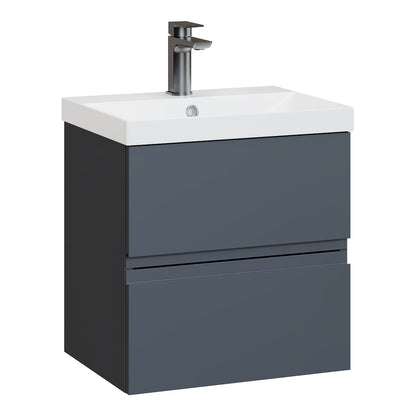Fairford Finesse 500mm Soft Black Wall Hung 2-Drawer Vanity Unit