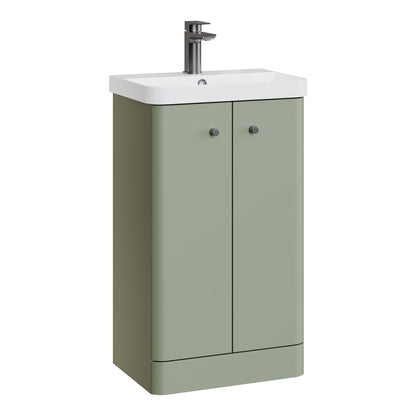 Fairford Crayo Satin Green 500mm 2 Door Floorstanding Vanity Unit