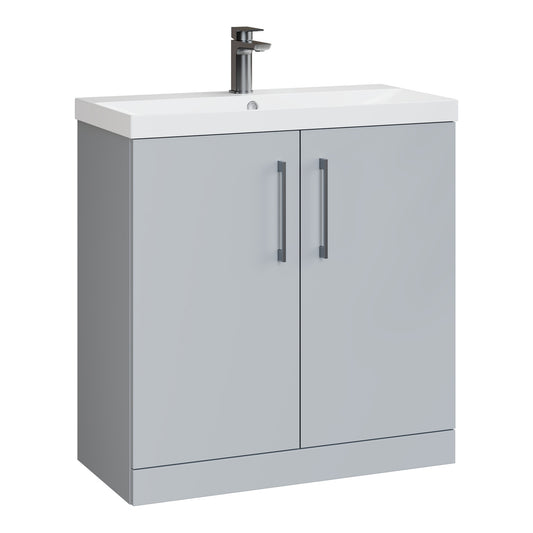 Fairford Aspri Satin Grey 800mm 2 Door Floorstanding Vanity Unit