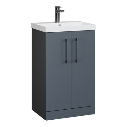 Fairford Aspri Soft Black 500mm 2 Door Floorstanding Vanity Unit