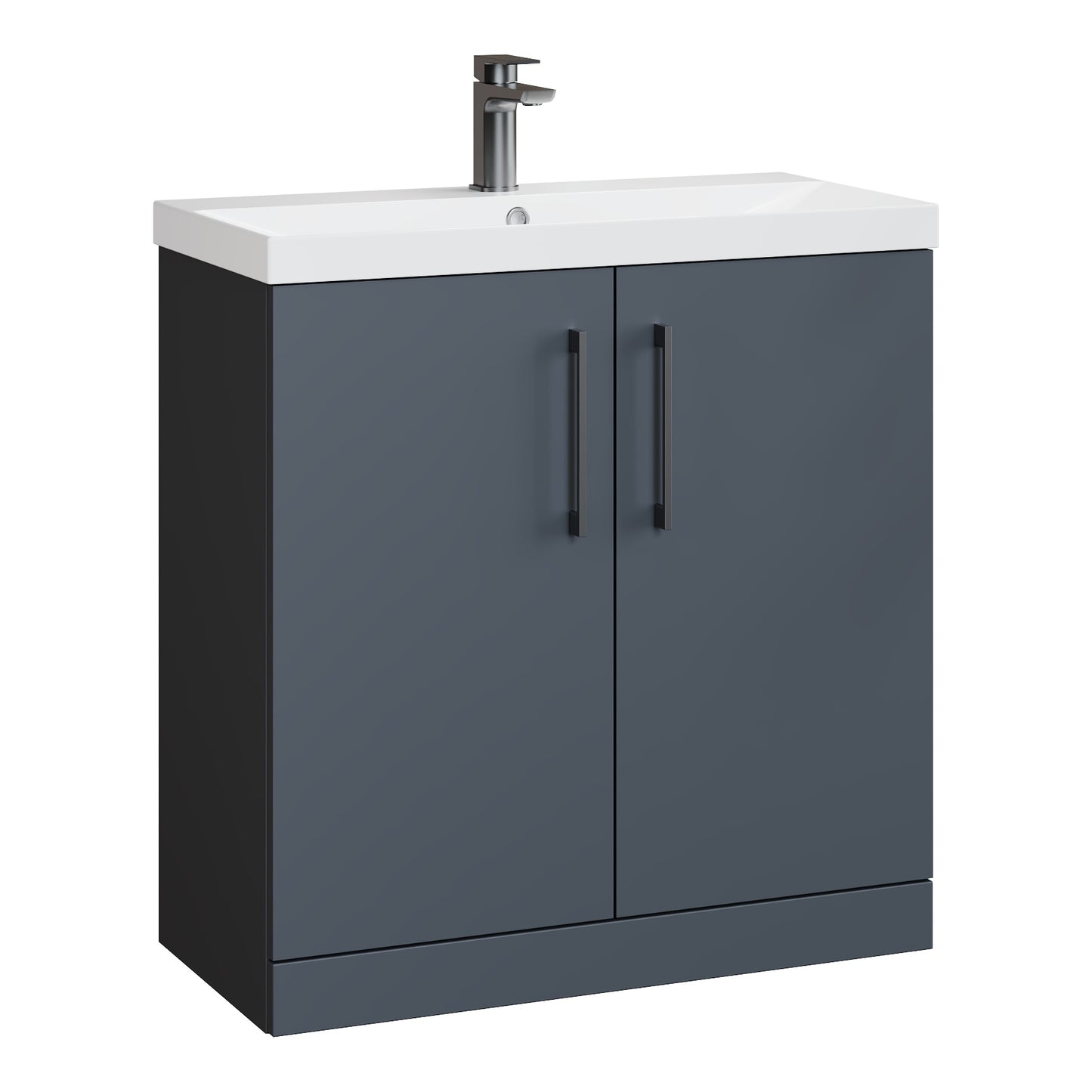 Fairford Aspri Soft Black 800mm 2 Door Floorstanding Vanity Unit