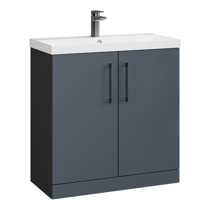 Fairford Aspri Soft Black 800mm 2 Door Floorstanding Vanity Unit