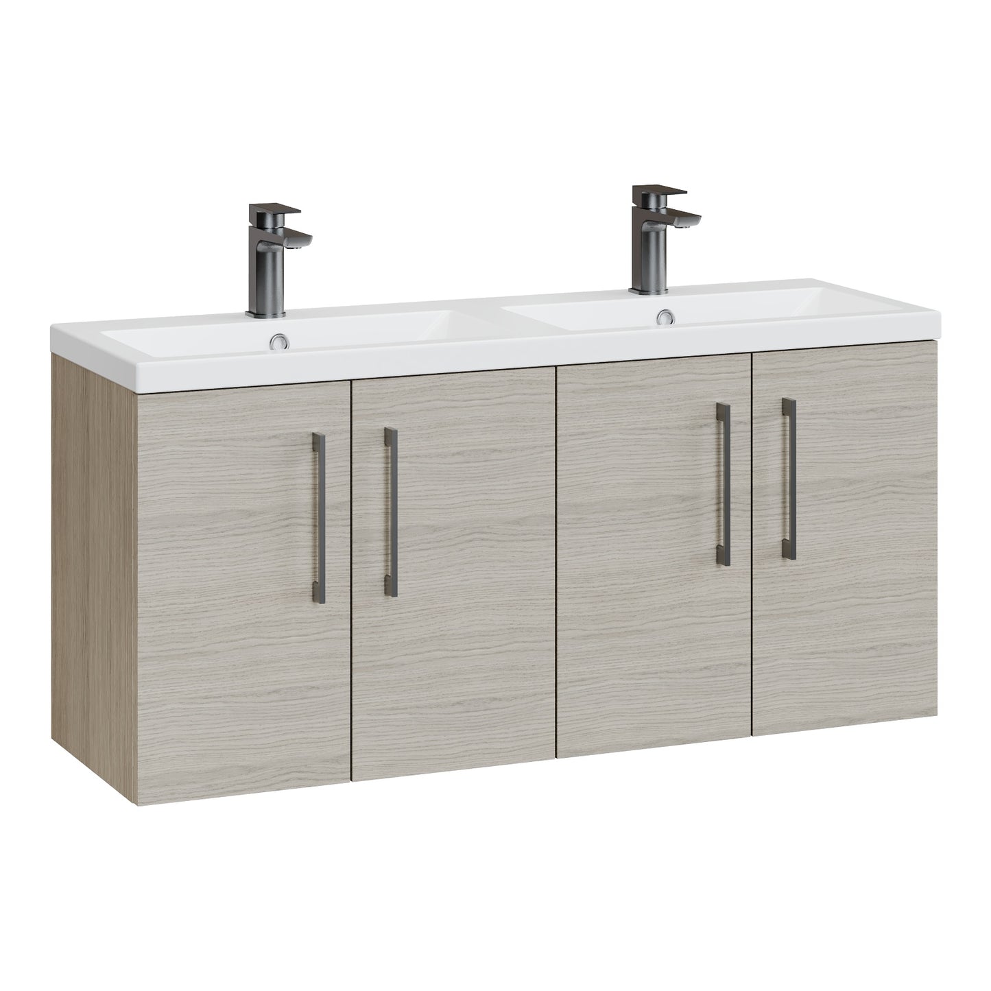 Fairford Aspri Solace Oak 1200mm 4 Door Wall Hung Vanity Unit