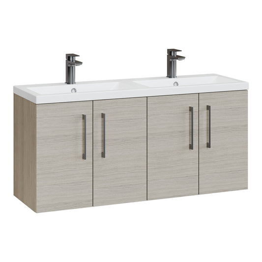 Fairford Aspri Solace Oak 1200mm 4 Door Wall Hung Vanity Unit