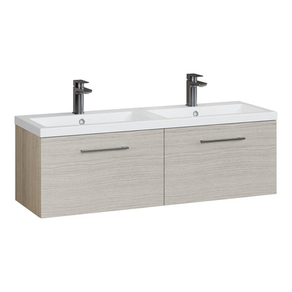 Fairford Aspri Solace Oak 1200mm 2 Drawer Wall Hung Vanity Unit