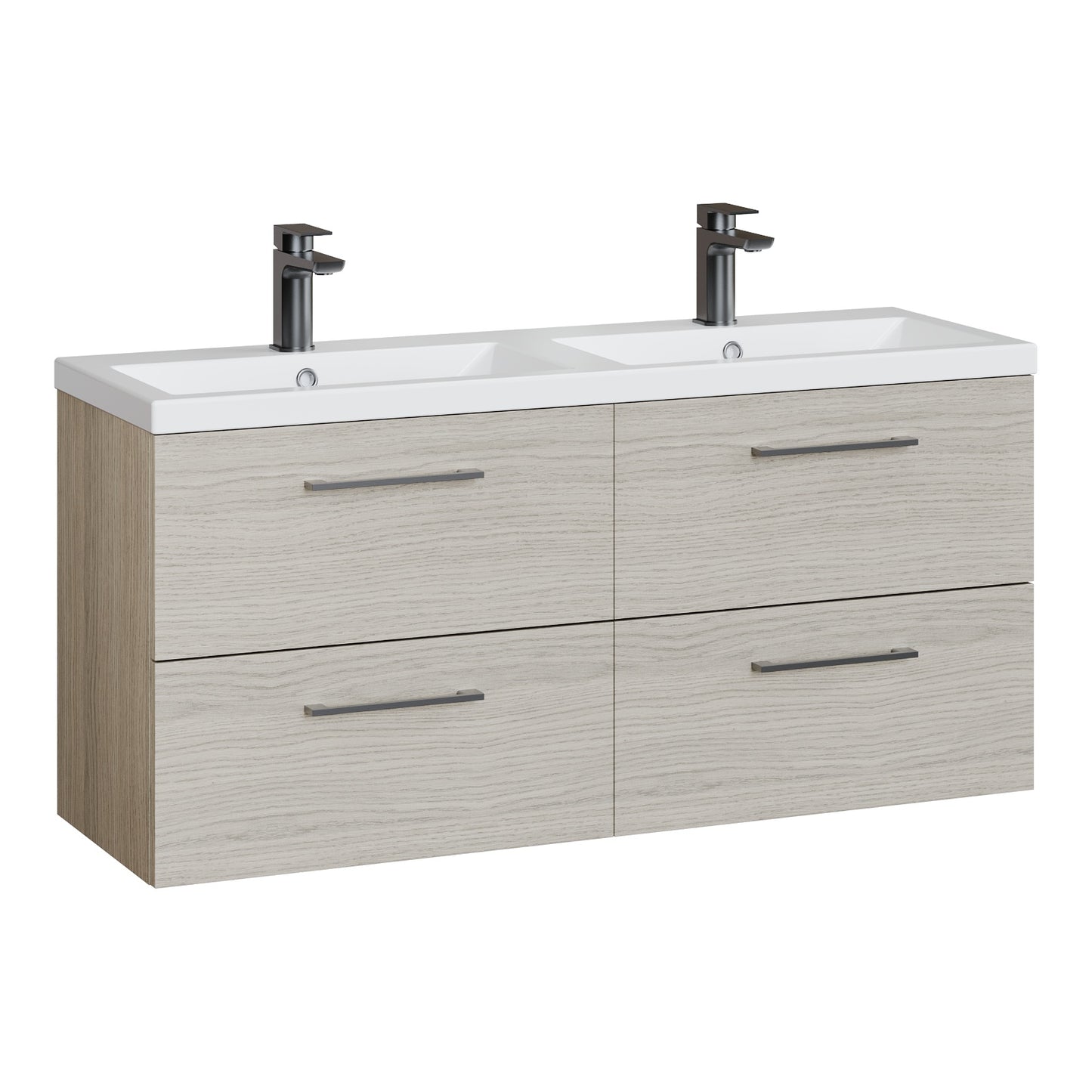 Fairford Aspri Solace Oak 1200mm 4 Drawer Wall Hung Vanity Unit