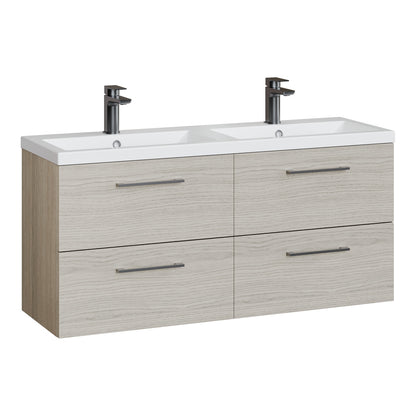 Fairford Aspri Solace Oak 1200mm 4 Drawer Wall Hung Vanity Unit