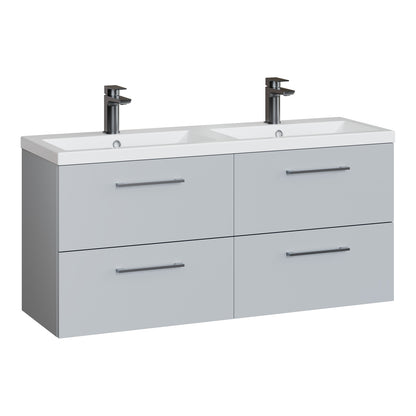 Fairford Aspri Satin Grey 1200mm 4 Drawer Wall Hung Vanity Unit