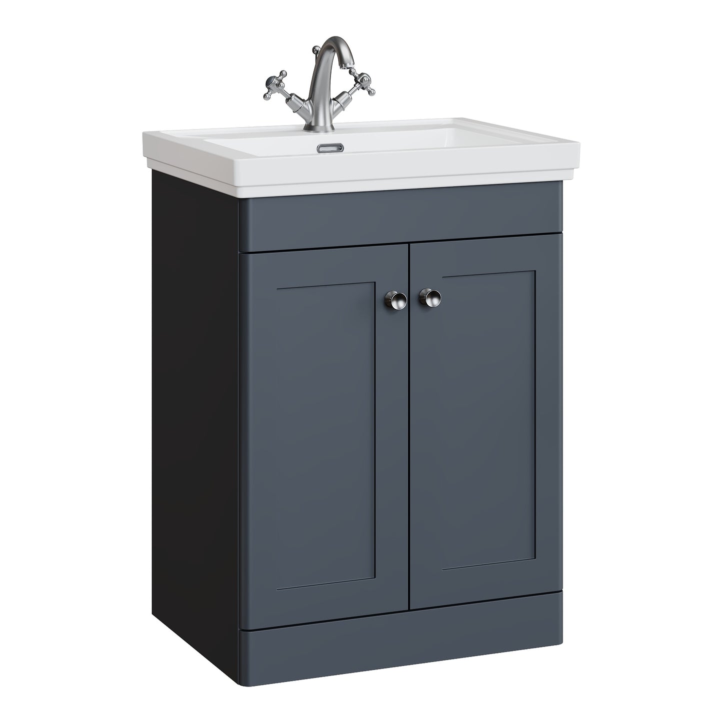 Fairford Laurel 600mm Floor Standing Satin Anthracite Vanity Unit - 1 Tap Hole