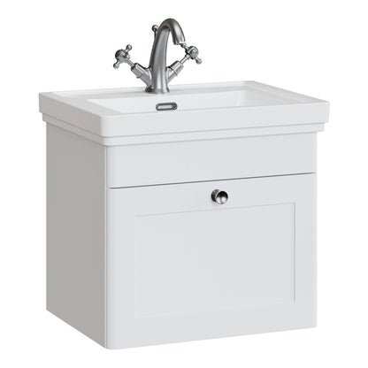Fairford Laurel 500mm Wall Hung Satin White Vanity Unit - 1 Tap Hole