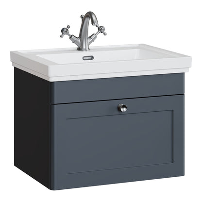 Fairford Laurel 600mm Floor Standing Satin Anthracite Vanity Unit - 1 Tap Hole