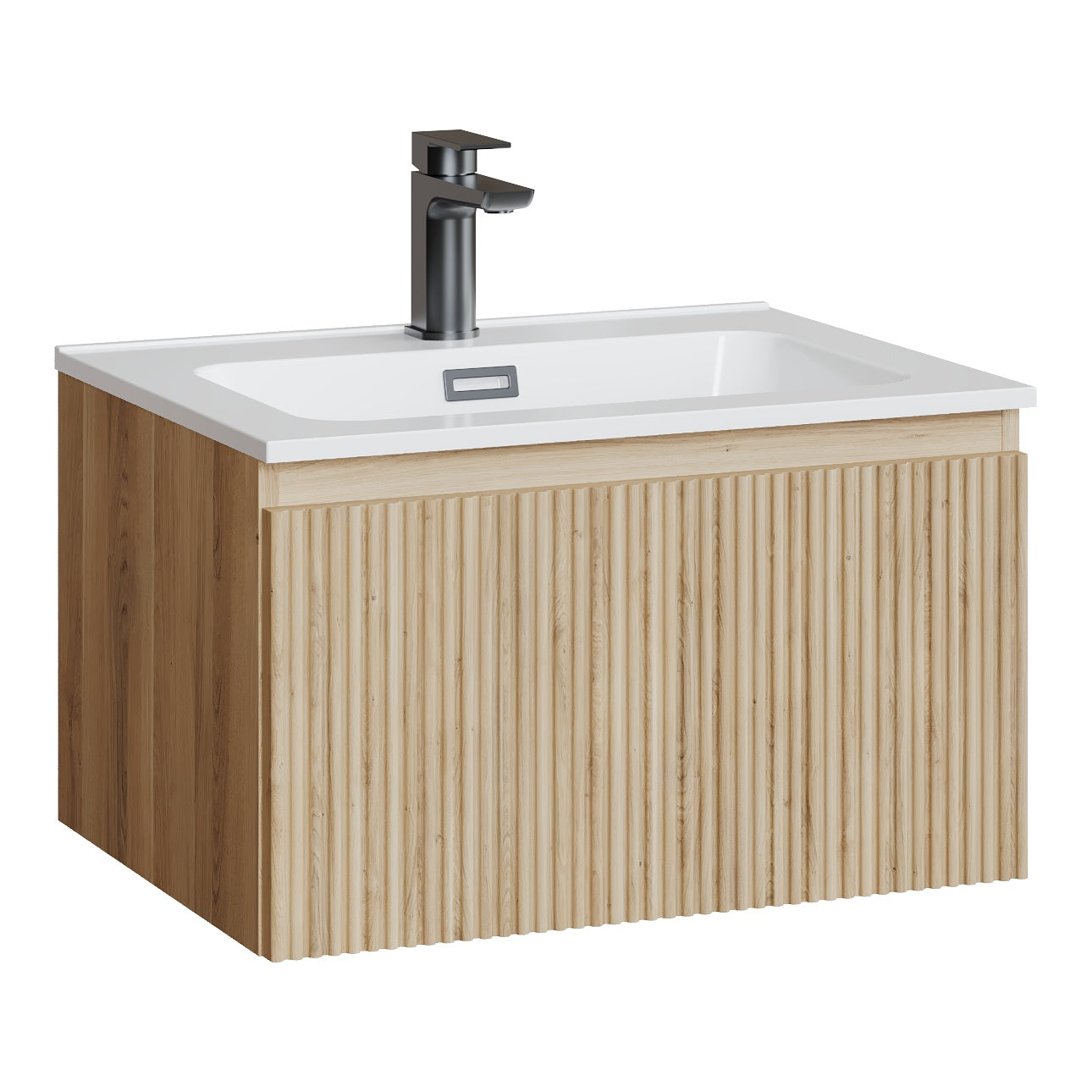 Fairford Sophia Country Oak 600mm Wall Hung Vanity Unit with Basin