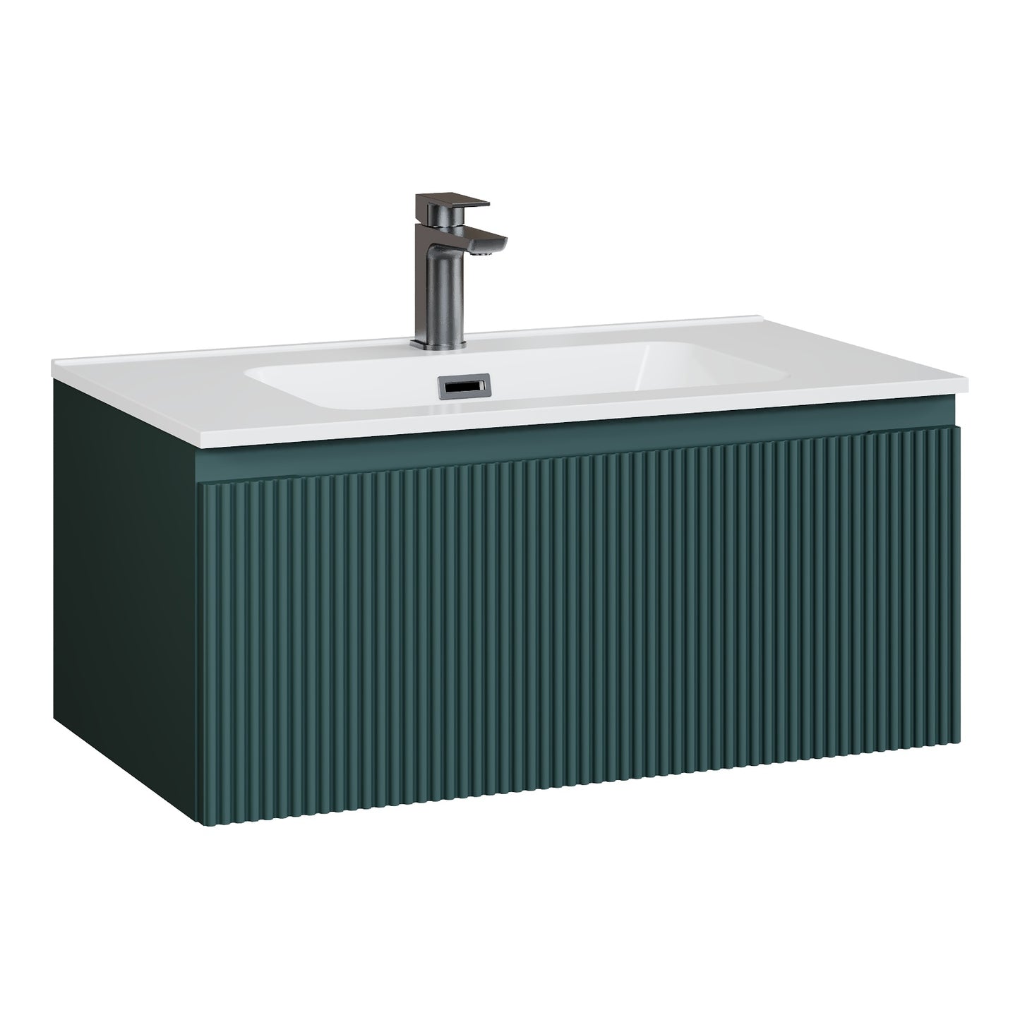 Fairford Sophia Smoked Sage 800mm Wall Hung Vanity Unit with Basin
