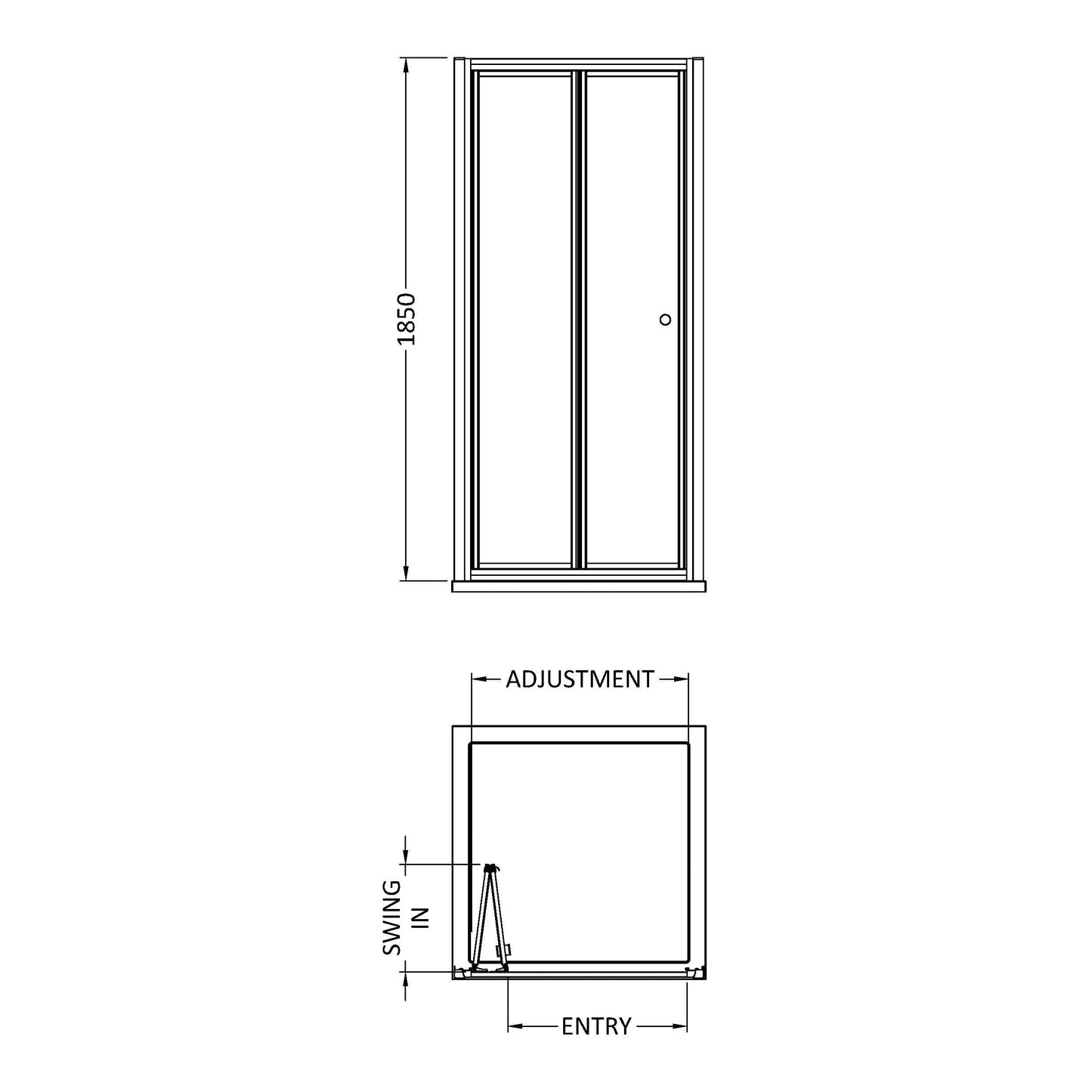 Fairford 5mm 760mm Chrome Bifold Shower Door