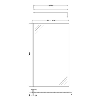Fairford 8mm, 1100mm Wetroom Screen