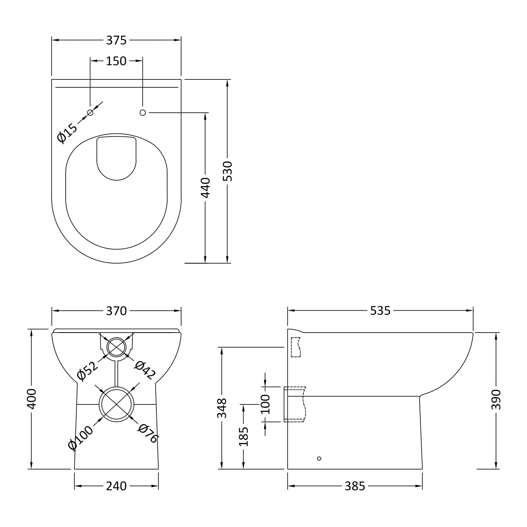 Fairford Kingsly Back To Wall Toilet with Soft Close Seat
