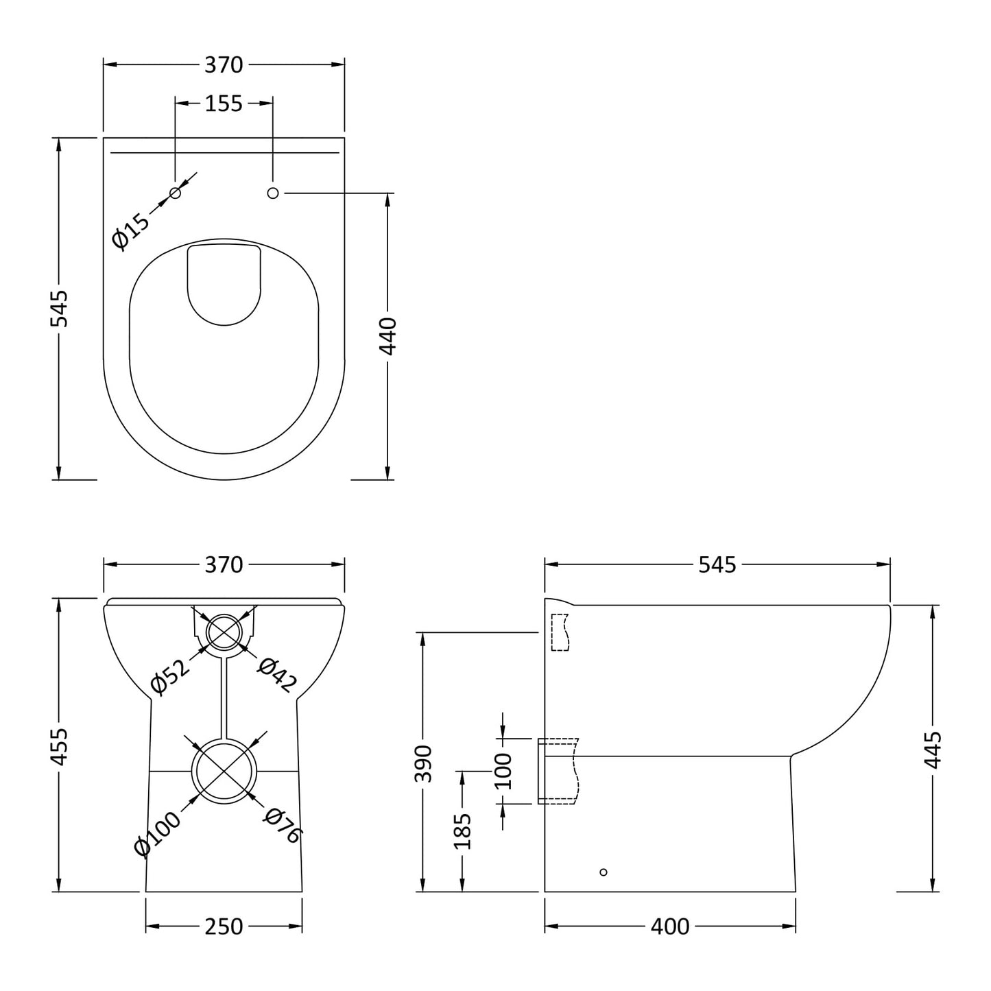 Fairford Kingsly Comfort Height Back To Wall Toilet with Soft Close Seat