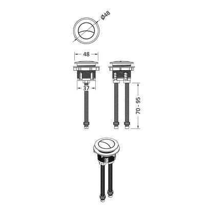 Black Flush Button for Close Coupled Cisterns