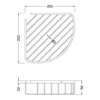 Fairford Chrome Curved Corner Basket