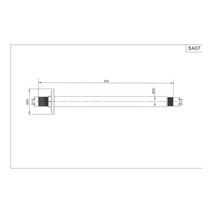 Fairford Element 250mm Round Ceiling Mounted Arm, Chrome