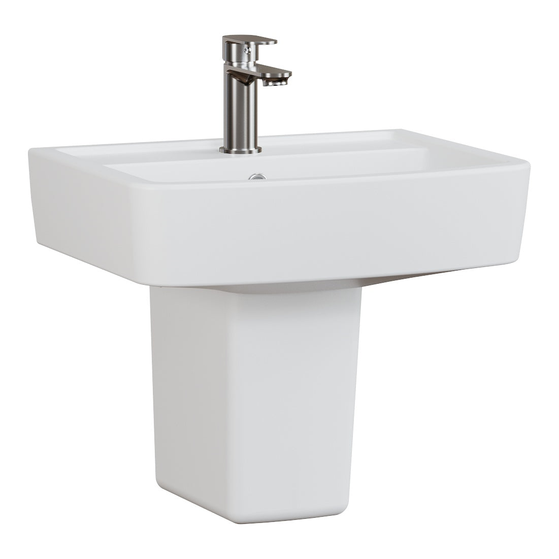 Fairford Mellow 520mm 1TH Basin and Semi-Pedestal