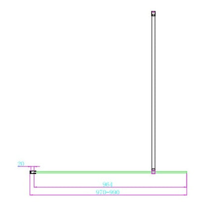 Fairford 10mm 1000mm Brushed Brass Wetroom Screen