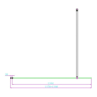 Fairford 10mm 1200mm Brushed Brass Wetroom Screen