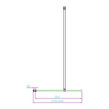 Fairford 10mm 600mm Brushed Brass Wetroom Screen