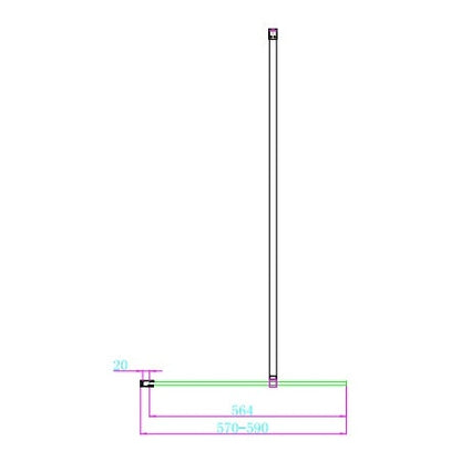 Fairford 10mm 600mm Brushed Brass Wetroom Screen