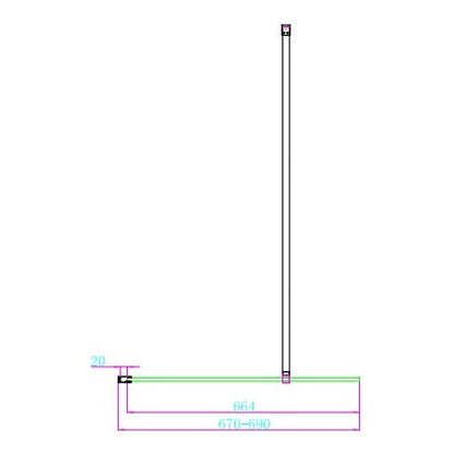 Fairford 10mm 700mm Brushed Brass Wetroom Screen