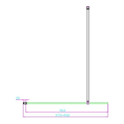 Fairford 10mm 900mm Brushed Brass Wetroom Screen
