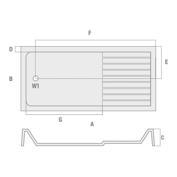 Fairford 1700 x 800 x 40mm Walk-In Shower Tray