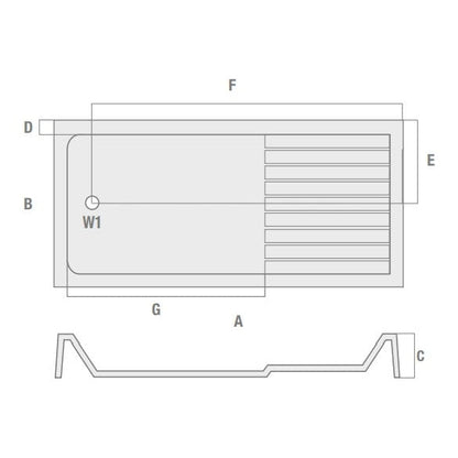 Fairford 1600 x 800mm A/S Walk In Shower Tray