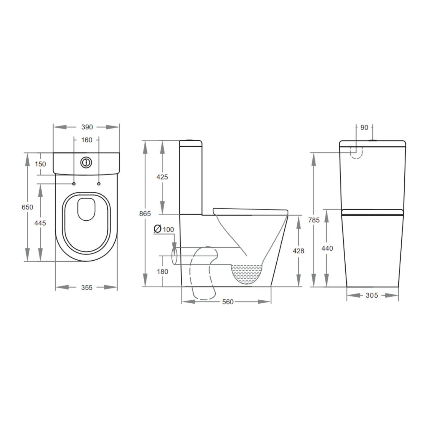 Fairford Handel Pro Close Coupled Toilet with Sandwich Seat