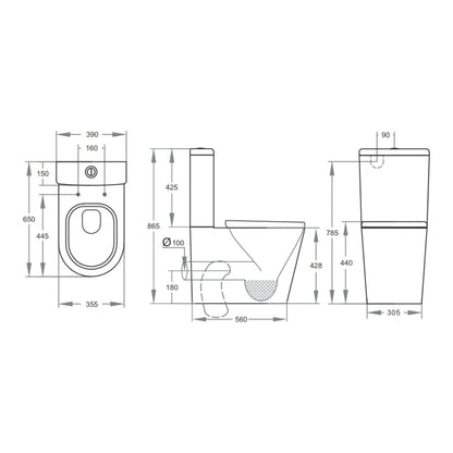 Fairford Handel Pro Close Coupled Toilet with Sandwich Seat